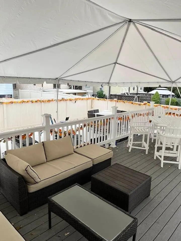 Outdoor patio seating at The Bar at the Patch in Scranton, Pennsylvania
